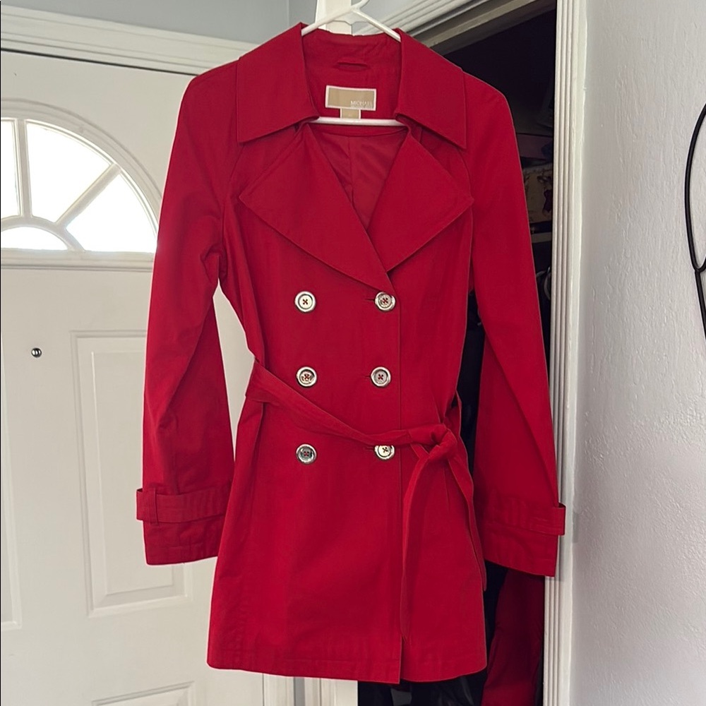 Michael Kors Vibrant Red Trench Coat